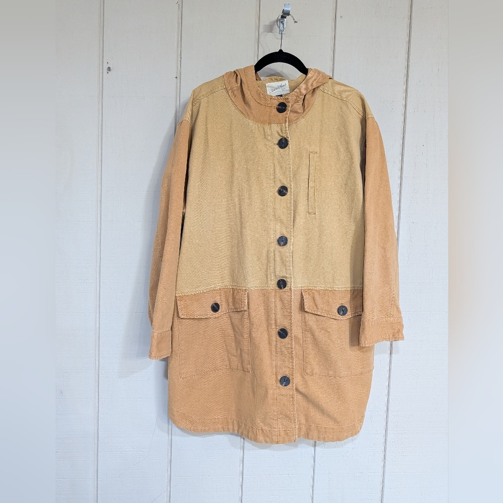 Universal Thread Color Block Canvas Midi Chore Coat Workwear Utility Pockets XXl